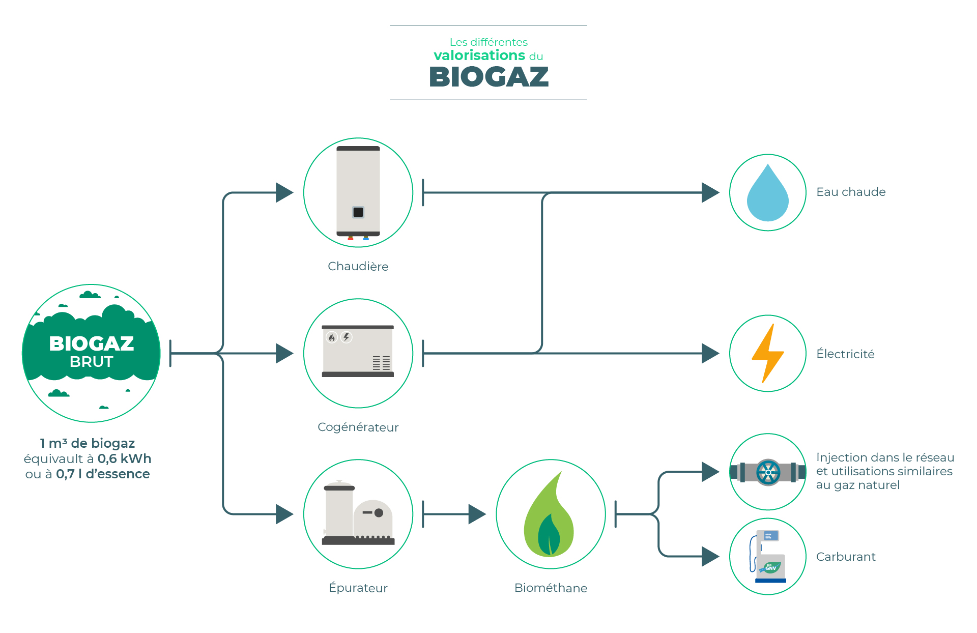 Les différentes valorisations du biogaz